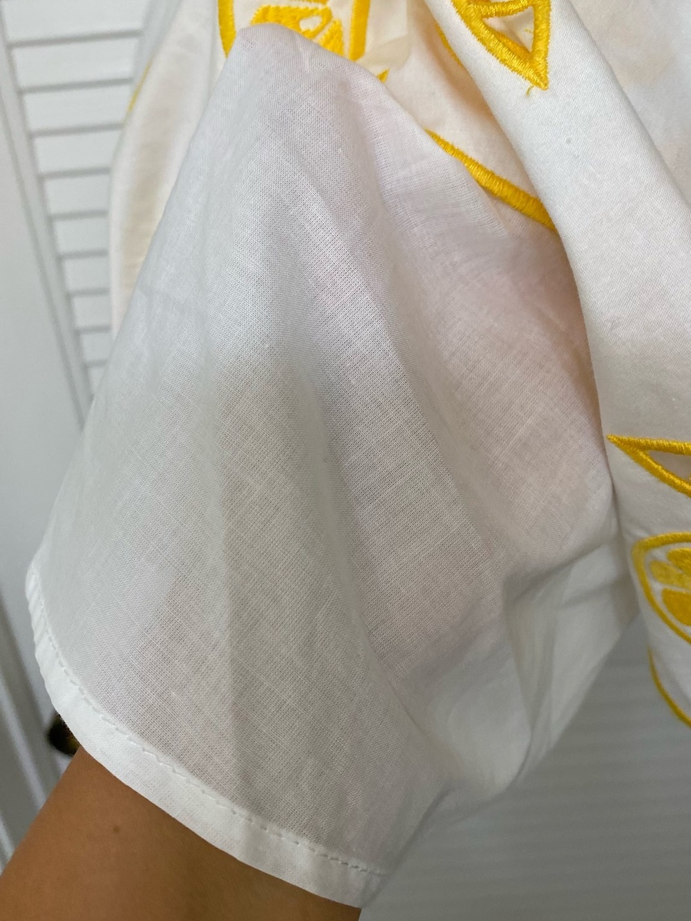 Corey Lynn Calter White Midi Dress with Yellow Lemon Embroidery - Picture 9 of 10